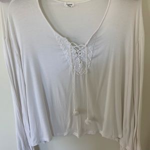 Garage White Boho Top